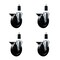 Service Caster 5'' Hard Rubber Swivel 1-3/8'' Expanding Stem Caster Set with Brake, 4PK SCC-EX20S514-HRS-PLB-138-4 - alternate 1